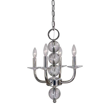 Framburg 4964 PN Glamour 4-Light Chandelier in Polished Nickel - Crescent Harbor