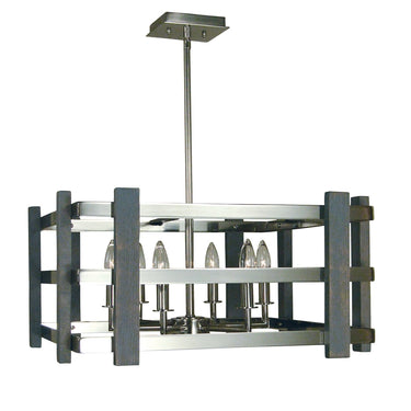 Framburg 5266 PN Arcadia 6-Light Dual Mount Chandelier in Polished Nickel