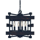 Framburg 5270 MBLACK Rustic Chic 4-Light Dual Mount Chandelier in Matte Black - Crescent Harbor