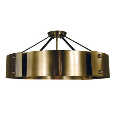 Framburg 5292 AB/MBLACK Lasalle 8-Light Semi Flush Mount in Antique Brass with Matte Black Accents - Crescent Harbor