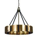 Framburg 5298 AB/MBLACK Lasalle 8-Light Dining Chandelier in Antique Brass with Matte Black Accents - Crescent Harbor