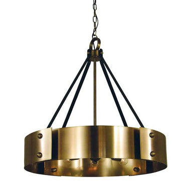 Framburg 5298 AB/MBLACK Lasalle 8-Light Dining Chandelier in Antique Brass with Matte Black Accents - Crescent Harbor