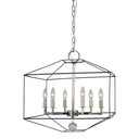 Framburg 5306 MBLACK/PN Isabella 6-Light Dining Chandelier in Polished Nickel with Matte Black Accents - Crescent Harbor