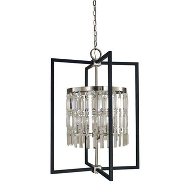 Framburg 5332 BN/MBLACK Hannah 5-Light Dining Chandelier in Brushed Nickel/Matte Black - Crescent Harbor