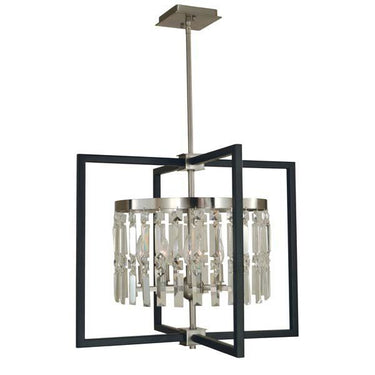 Framburg 5335 BN/MBLACK Hannah 5-Light Dining Chandelier in Brushed Nickel/Matte Black - Crescent Harbor