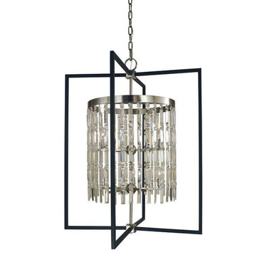 Framburg 5338 BN/MBLACK Hannah 10-Light Foyer Chandelier in Brushed Nickel/Matte Black - Crescent Harbor
