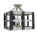 Framburg 5342 SP/MBLACK Metro Artisan 4-Light Semi-Flush Mount in Satin Pewter/Matte Black - Crescent Harbor