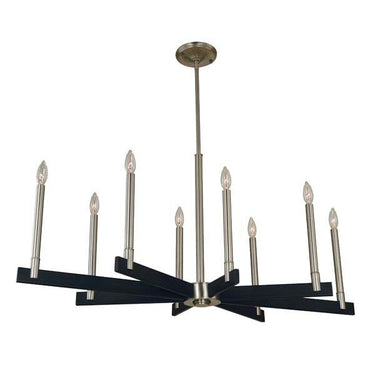 Framburg 5352 BN/MBLACK Jessica 8-Light Dining Chandelier in Brushed Nickel/Matte Black - Crescent Harbor