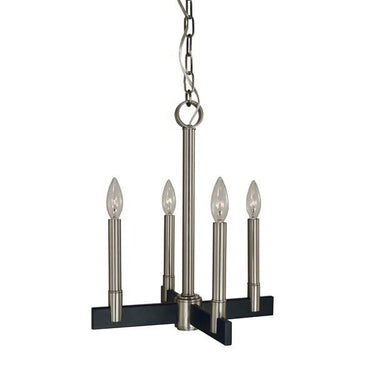 Framburg 5354 BN/MBLACK Jessica 4-Light Mini Chandelier in Brushed Nickel/Matte Black - Crescent Harbor