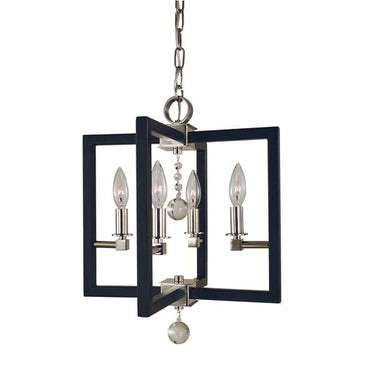 Framburg 5362 PN/MBLACK Minimalist Elegant 4-Light Dual Mount Chandelier in Polished Nickel/Matte Black - Crescent Harbor