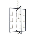 Framburg 5369 PN/MBLACK Minimalist Elegant 12-Light Foyer Chandelier in Polished Nickel/Matte Black - Crescent Harbor