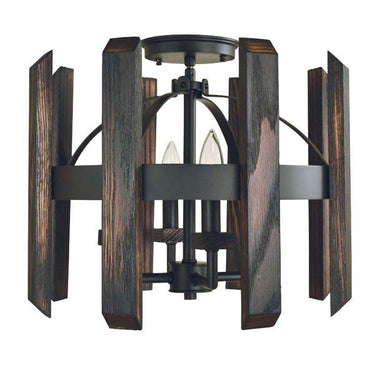 Framburg 5372 MBLACK Modern Farmhouse 4-Light Semi-Flush Mount in Matte Black - Crescent Harbor