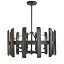 Framburg 5375 MBLACK Modern Farmhouse 6-Light Dining Chandelier in Matte Black - Crescent Harbor