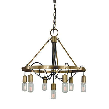 Framburg 5380 AB Felix 7-Light Dining Chandelier in Antique Brass - Crescent Harbor