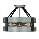 Framburg 5382 SP/MBLACK Orion 6-Light Semi-Flush Mount in Satin Pewter/Matte Black - Crescent Harbor