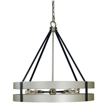 Framburg 5388 SP/MBLACK Orion 10-Light Dining Chandelier in Satin Pewter/Matte Black - Crescent Harbor