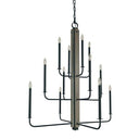 Framburg 5412 MBLACK Loft 12-Light Foyer Chandelier in Matte Black - Crescent Harbor