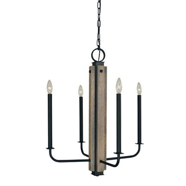 Framburg 5414 MBLACK Loft 4-Light Dining Chandelier in Matte Black - Crescent Harbor