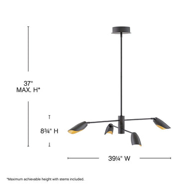 Fredrick Ramond Bowery Large Adjustable Convertible Single Tier Chandelier Alternative Image 1