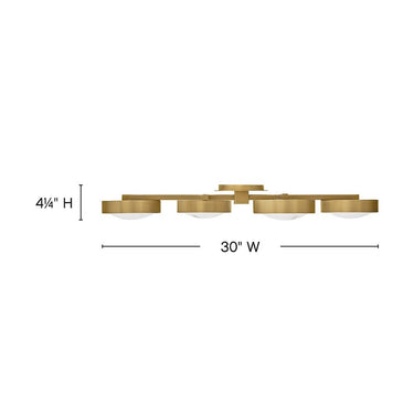 Fredrick Ramond Cava Large Flush Mount in Lacquered Brass Finish Alternative Image 1