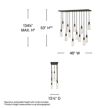 Fredrick Ramond Cosette Medium Thirteen Light Linear Pendant Alternative Image 1