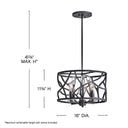 Fredrick Ramond Eve Medium Convertible Flush Mount in Brushed Graphite Finish Alternative Image 1