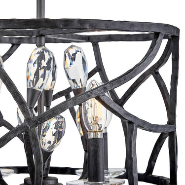 Fredrick Ramond Eve Medium Convertible Flush Mount in Brushed Graphite Finish Alternative Image 4