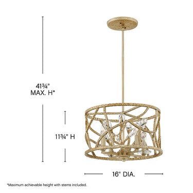 Fredrick Ramond Eve Medium Convertible Flush Mount in Champagne Gold Finish Alternative Image 1