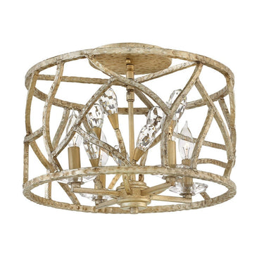 Fredrick Ramond Eve Medium Convertible Flush Mount in Champagne Gold Finish 