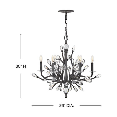 Fredrick Ramond Eve Medium Single Tier Chandelier in Brushed Graphite Finish Alternative Image 1