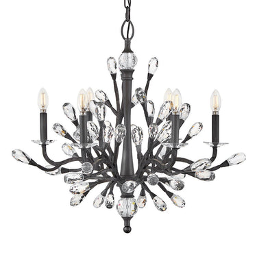 Fredrick Ramond Eve Medium Single Tier Chandelier in Brushed Graphite Finish Alternative Image 2