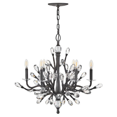Fredrick Ramond Eve Medium Single Tier Chandelier in Brushed Graphite Finish Alternative Image 8