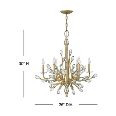 Fredrick Ramond Eve Medium Single Tier Chandelier in Champagne Gold Finish Alternative Image 1