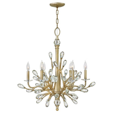 Fredrick Ramond Eve Medium Single Tier Chandelier in Champagne Gold Finish 