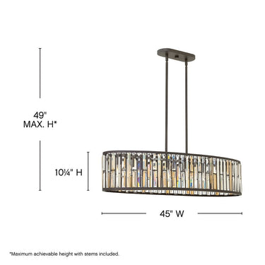 Fredrick Ramond Gemma Medium Six Light Linear Pendant Alternative Image 1