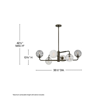 Fredrick Ramond Oberon Large Adjustable Single Tier Chandelier - FR30506 Alternative Image 1
