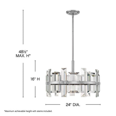 Fredrick Ramond Odette Medium Convertible Drum Chandelier - FR39214PNI Alternative Image 1