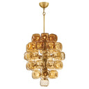 Fredrick Ramond Perriand Small Chandelier in Unlacquered Brass Finish 