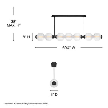 Fredrick Ramond Reign Large Seven Light LED Linear Pendant Alternative Image 1