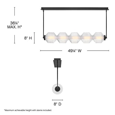 Fredrick Ramond Reign Medium Five Light LED Linear Pendant Alternative Image 1