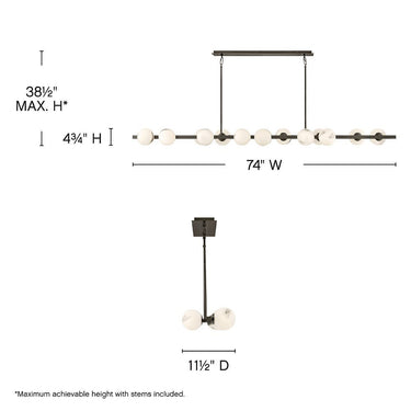 Fredrick Ramond Selene Large Fourteen Light Linear Pendant Alternative Image 1
