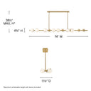 Fredrick Ramond Selene Large Fourteen Light Linear Pendant Alternative Image 7