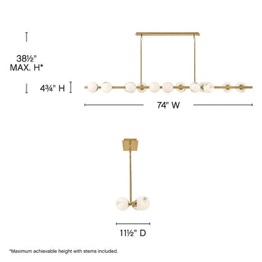 Fredrick Ramond Selene Large Fourteen Light Linear Pendant Alternative Image 7