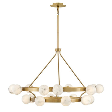 Fredrick Ramond Selene Large Multi Tier Chandelier in Lacquered Brass Finish 