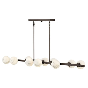 Fredrick Ramond Selene Large Ten Light Linear Pendant in Black Oxide Finish 
