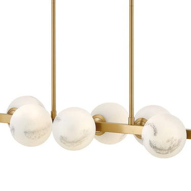 Fredrick Ramond Selene Large Ten Light Linear Pendant in Lacquered Brass Finish Alternative Image 10