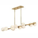 Fredrick Ramond Selene Large Ten Light Linear Pendant in Lacquered Brass Finish Alternative Image 13