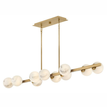 Fredrick Ramond Selene Large Ten Light Linear Pendant in Lacquered Brass Finish Alternative Image 13