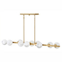 Fredrick Ramond Selene Large Ten Light Linear Pendant in Lacquered Brass Finish Alternative Image 3