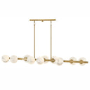Fredrick Ramond Selene Large Ten Light Linear Pendant in Lacquered Brass Finish Alternative Image 4